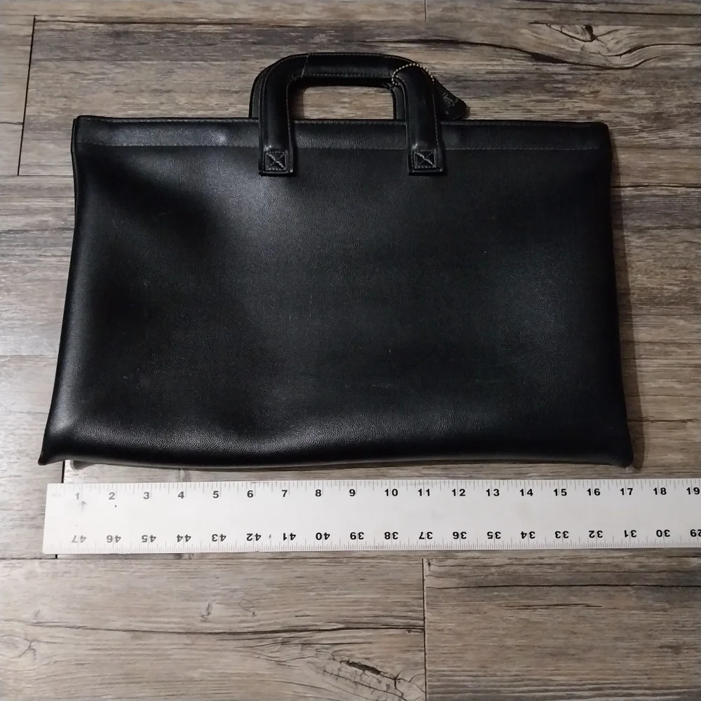 Hazel Faux Vegan Leather Portfolio Laptop Case Black Document Case